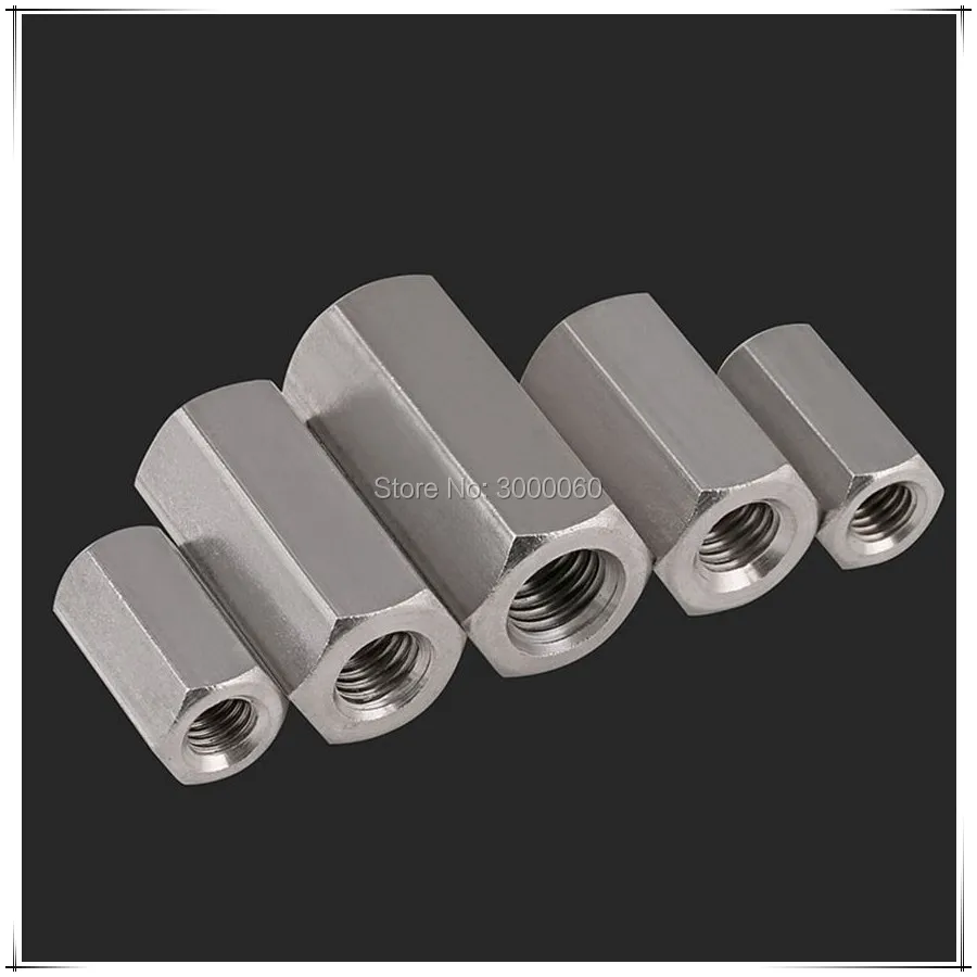 M6 Stainless Steel 304 Female To Female Hexagon Rod Coupling Nut 30pcs/lot