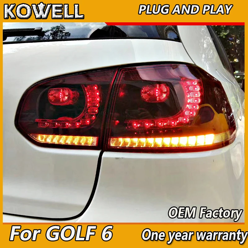 

KOWELL Car Styling for VW Golf 6 for Mk6 taillight R20 LED rear lamp DRL+Brake+Park+dynamic Signal ALL LED tailight