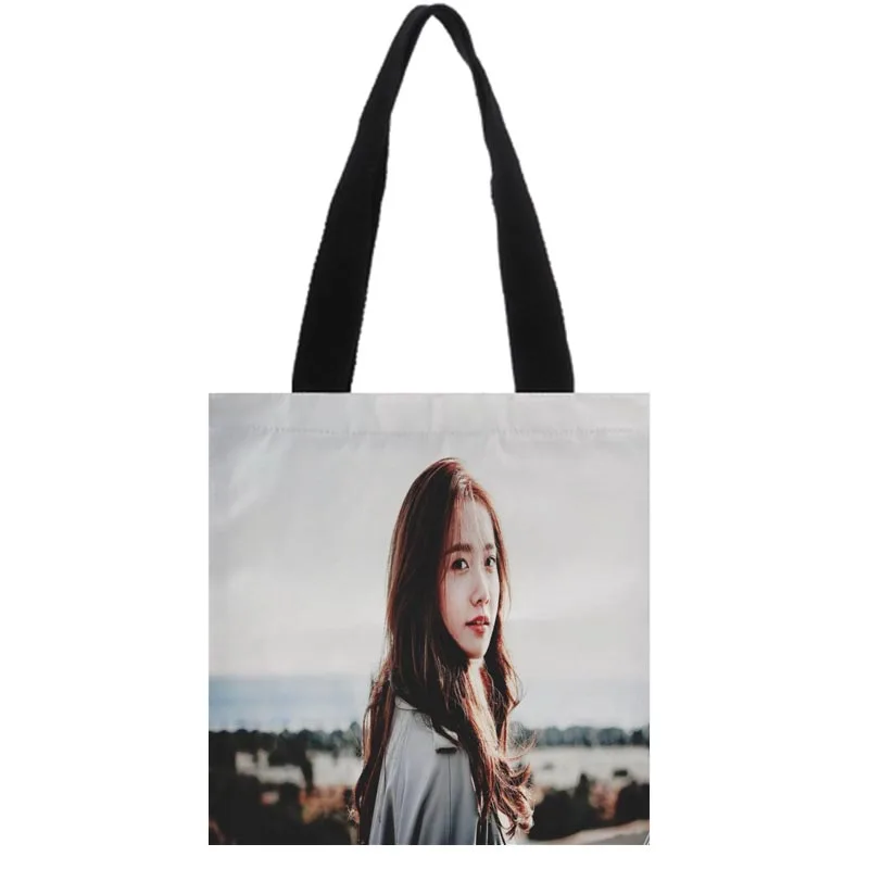 

New Custom KPOP Yoona Canvas Shoulder Tote Bag portable handbag Cotton women bag