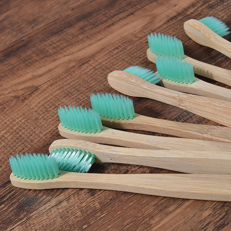 10Pcs Bamboo Toothbrush Eco Friendly Wooden Tooth Brush BPA Free Soft Bristle Tip Charcoal Adults Oral Care Toothbrushes
