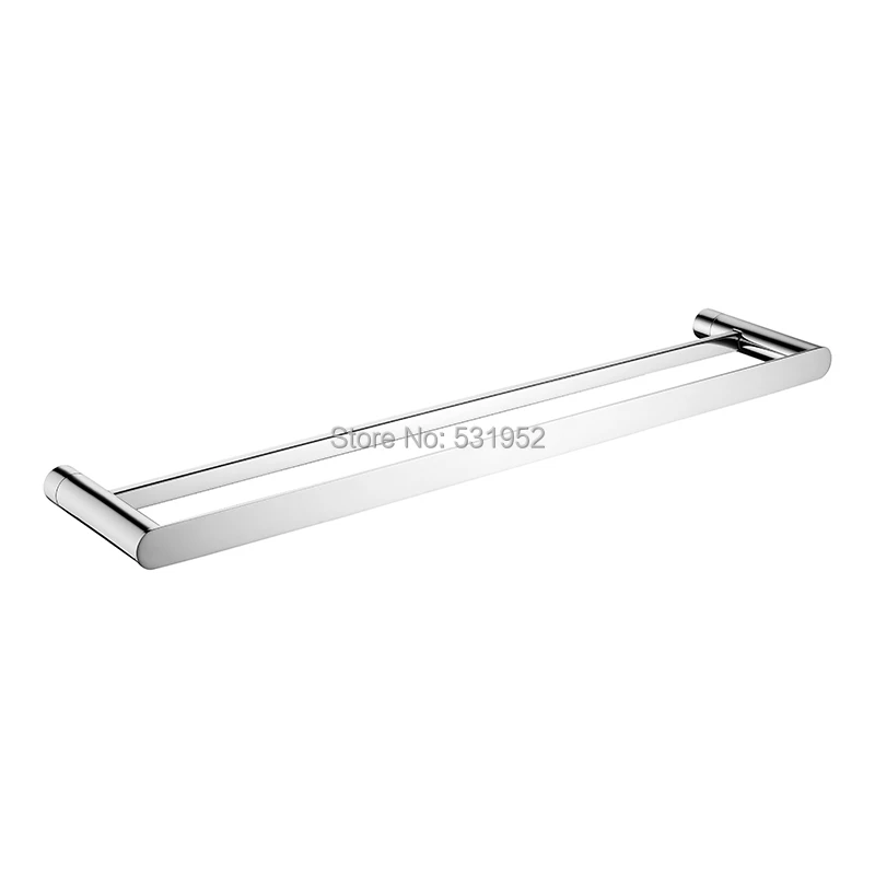 23 Inch SUS304 Stainless Steel Double Bath Towel Bar Polished Finish Towel Holder Wall Mount Towel Rack for Bathroom