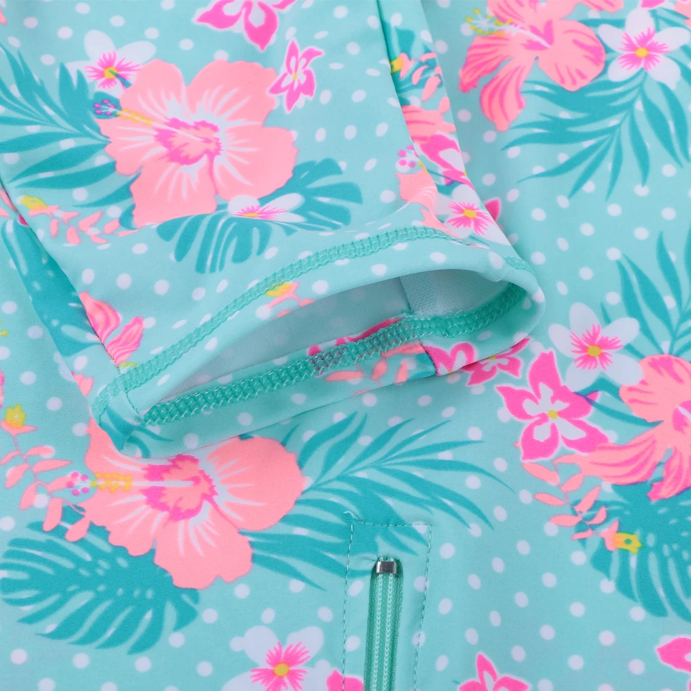 BAOHULU traje de baño de una pieza para niña, bañador de flores Cian, UV UPF50, traje de baño para niña de 3 a 12 años, ropa de playa