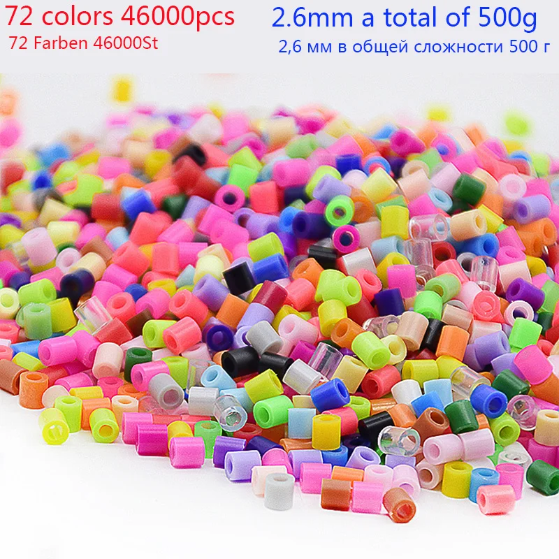 500g/bag 2.6mm Hama Beads 72 Colors mixing Kids Hama Hama beads 100% Quality Guarantee perler Fuse beads diy toy Beads Wholesale