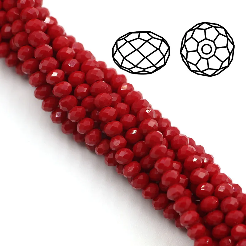 ZHUBI Loose Porcelain Glass Beads 10MM 60Pcs Faceted Flat Rondelle Round Spacer Beads Crystals for Handicrafts Wholesale Jewelry