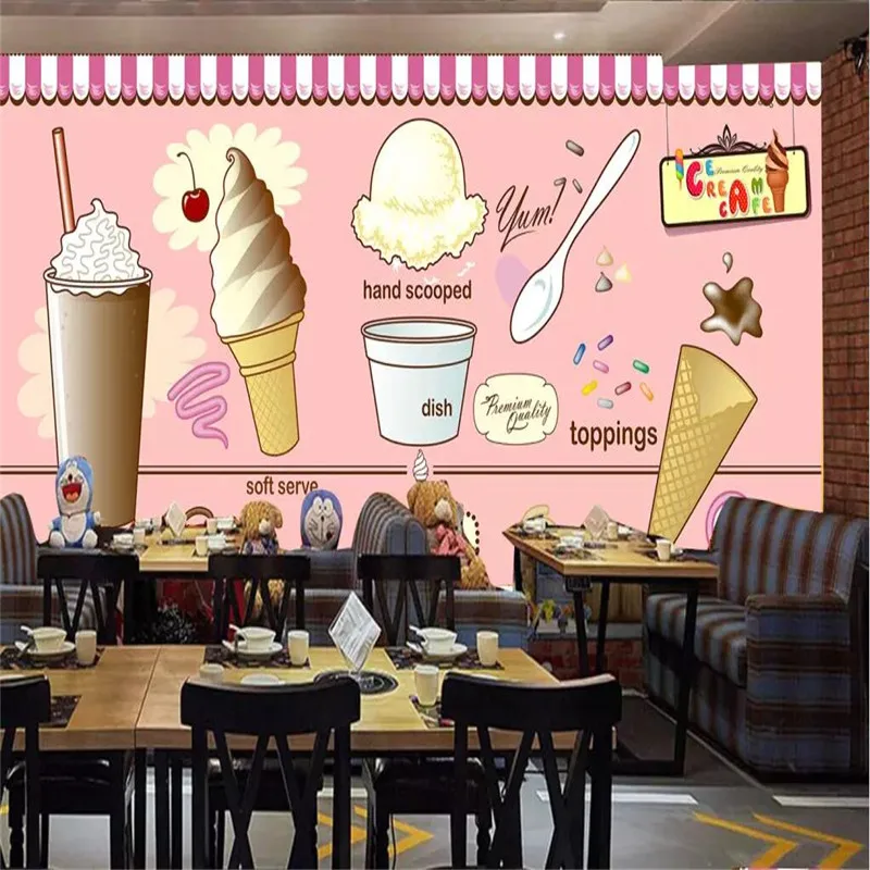 

Ice cream ice cream coffee shop tea shop restaurant background decorative wall professional production wallpaper wall