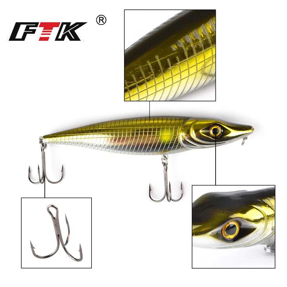 FTK 23g Pencil Fishing Lure Swimbait Wobblers Bass Bait 130mm Stickbait Floating Topwater Long Casting Hard Lure Jigging