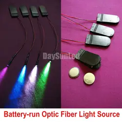 2PCS Battery Run Mini Optic Fiber Light Illuminator 0.1W Light Source 8 Colors DIY Lighting CR2025/2032 Portable Light for Fiber