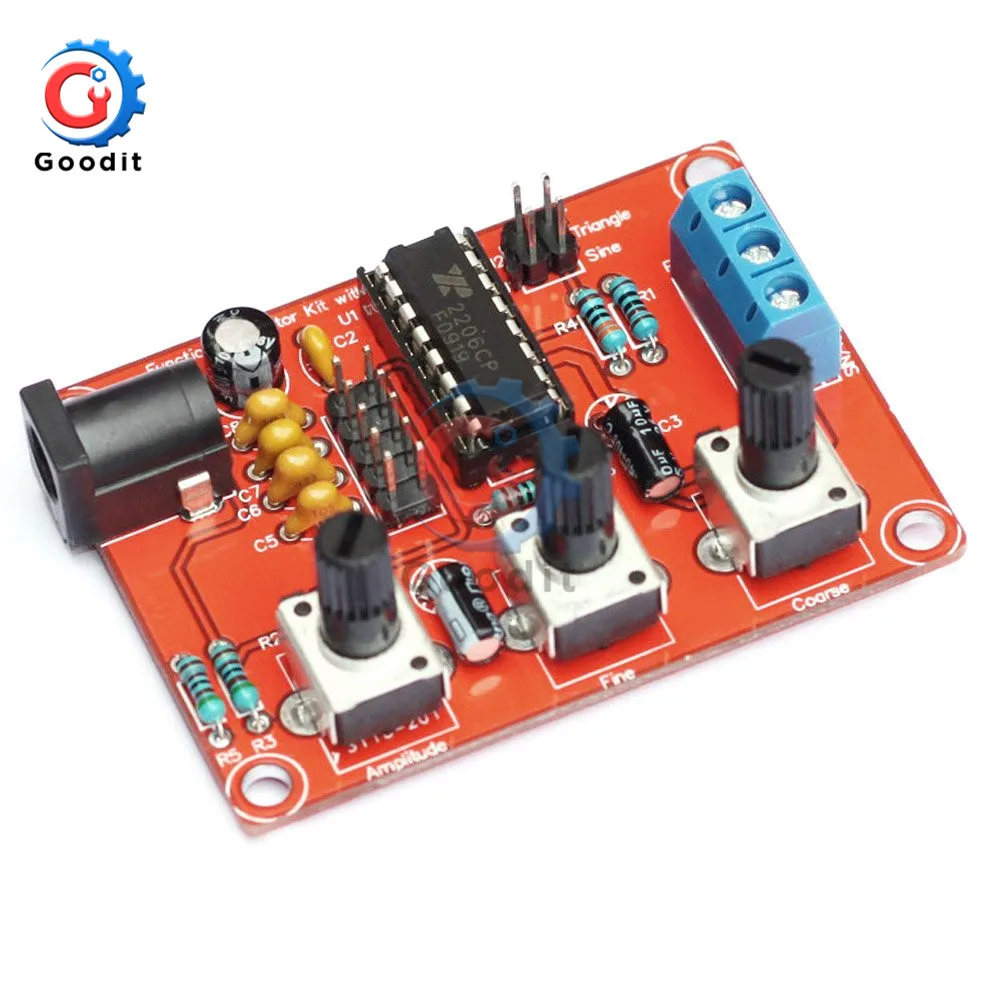 For XR2206 High-precision Signal Generator DIY Parts With Shell Function Generator Signal Conditioning 1Hz-1MHz Signal Generator