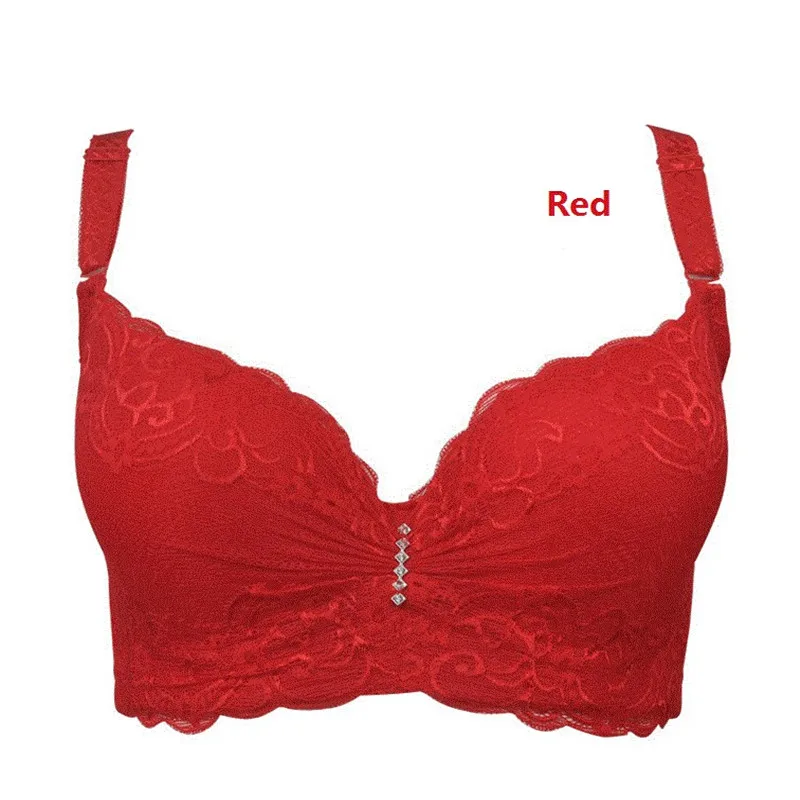 Hot Sale Female Plus Size Bras Underwear Lace Floral Push Up Bra Big Size Bras For Women 80 85 90 95 100 C D E Cup