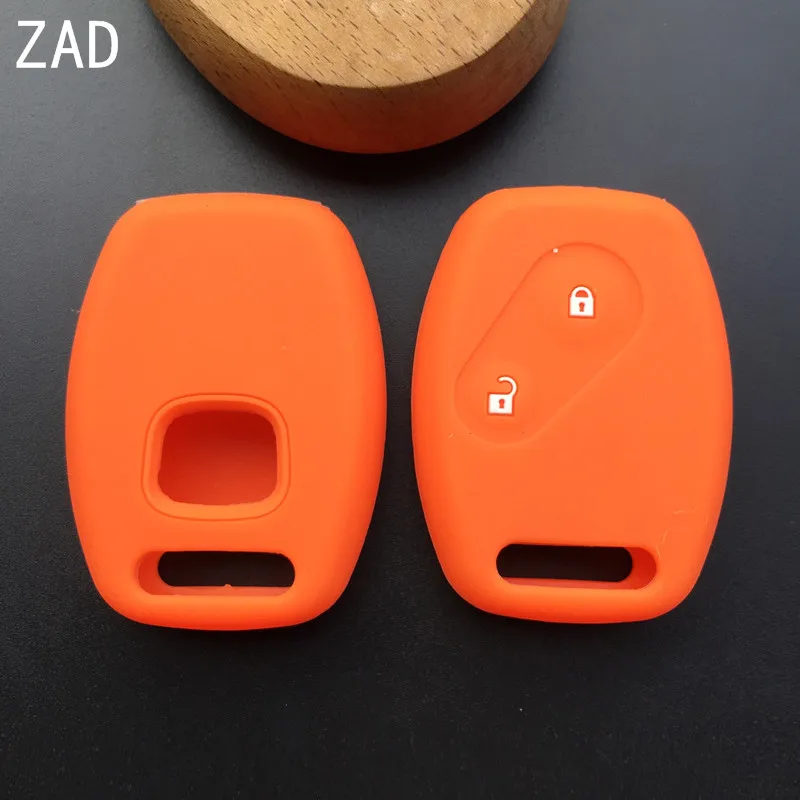 ZAD Silicone 2 Buttons car key cover case shell For Honda CRV Accord CR-V Civic Fit Freed StepWGN 2008-2012 Models Remote Key
