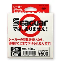 SEAGUAR etiqueta blanca línea de pesca Original 4LB-20LB 100% líneas de pesca de FLUOROCARBON 100M