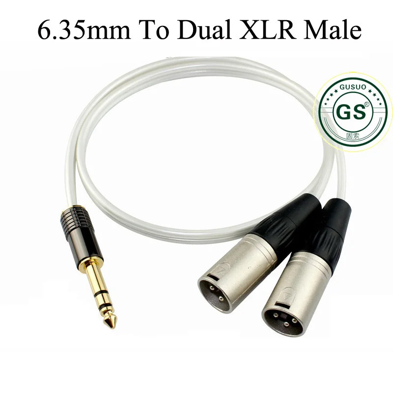 Gusuo 6.35ミリメートルステレオtrsジャックプラグデュアルxlr男性女性プロ音楽ミキサーオーディオケーブル0.5メートル-30メートル