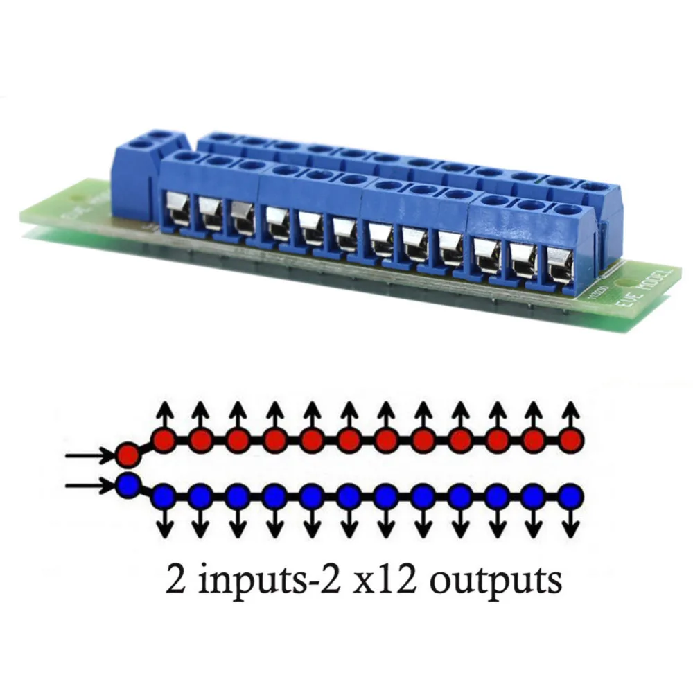 

Распределительная плата управления питанием Evemodel, 1 комплект, 2 входа, 24 выхода, напряжение постоянного и переменного тока