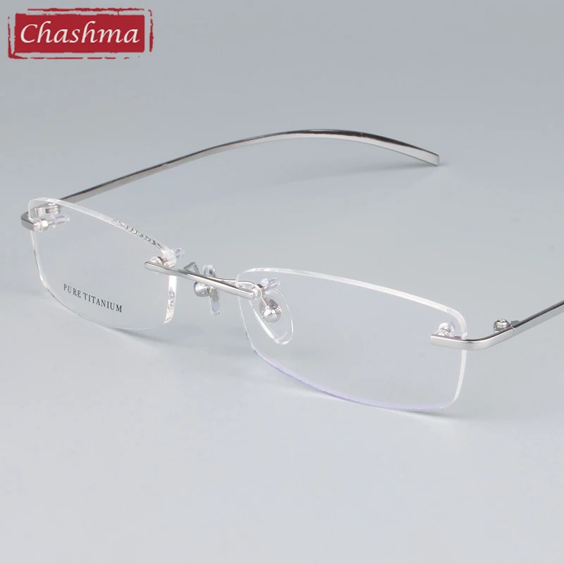 

Chashma Unisex Glasses Eyewear Frames Titanium Rimless Glasses Frames Female Male Optical Spectacles