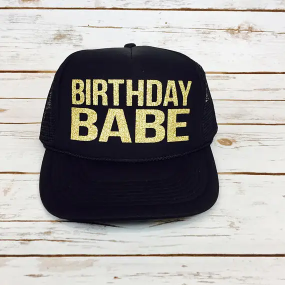 personalized TEXT Birthday Babe wedding Mesh Trucker Snapback trucker hats caps party favors