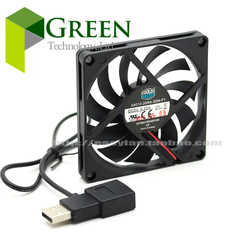 Cooler Master 8010 80MM 8cm usb cooling fan 80*80*10mm  fan 5V 0.25A Super Silent  fan with usb connector