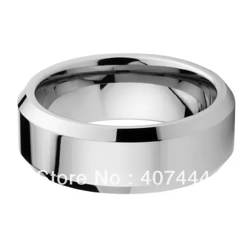 Free Shipping Cheap Price USA Brazil Russia Hot Sales 8mm Hign Polish Beveled Edge Tungsten Carbide Ring New Men's Wedding Band