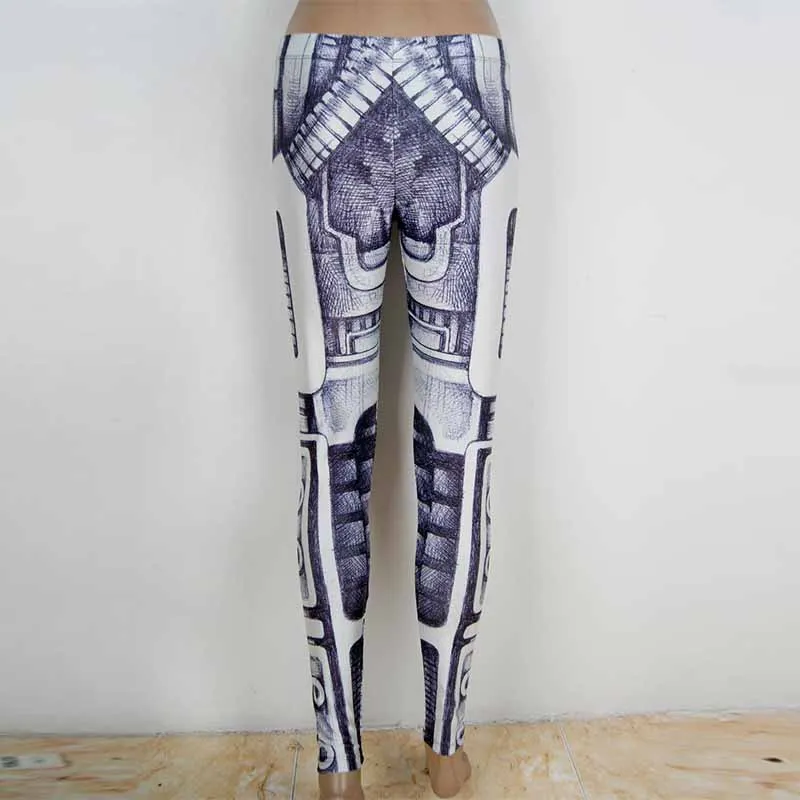 Kobiety legginsy drukowane leginsy wysoki odcinek dziewczyny Legging Punk Rock Leggin modne spodnie 2019 wąskie spodnie