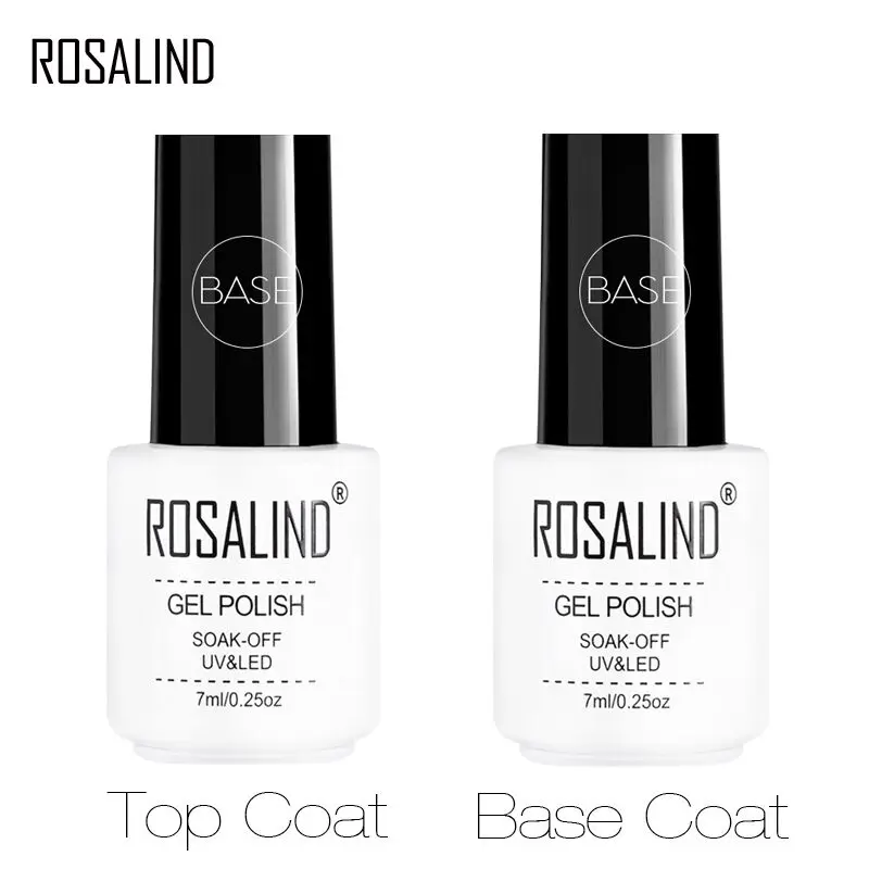 ROSALIND 7ml Base Coat&Top Coat Tempered Soak Off Primer Functional Reinforce Gel Nail polish Robber Gel Varnish For Nails