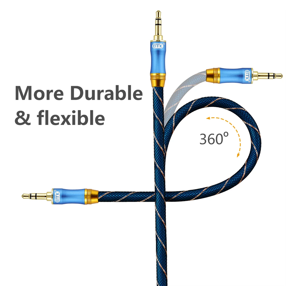 EMK 3.5mm Jack Audio Extension Cable 3.5 Male to Female Audio AUX Cable for Car Headphone MP3/4 Aux