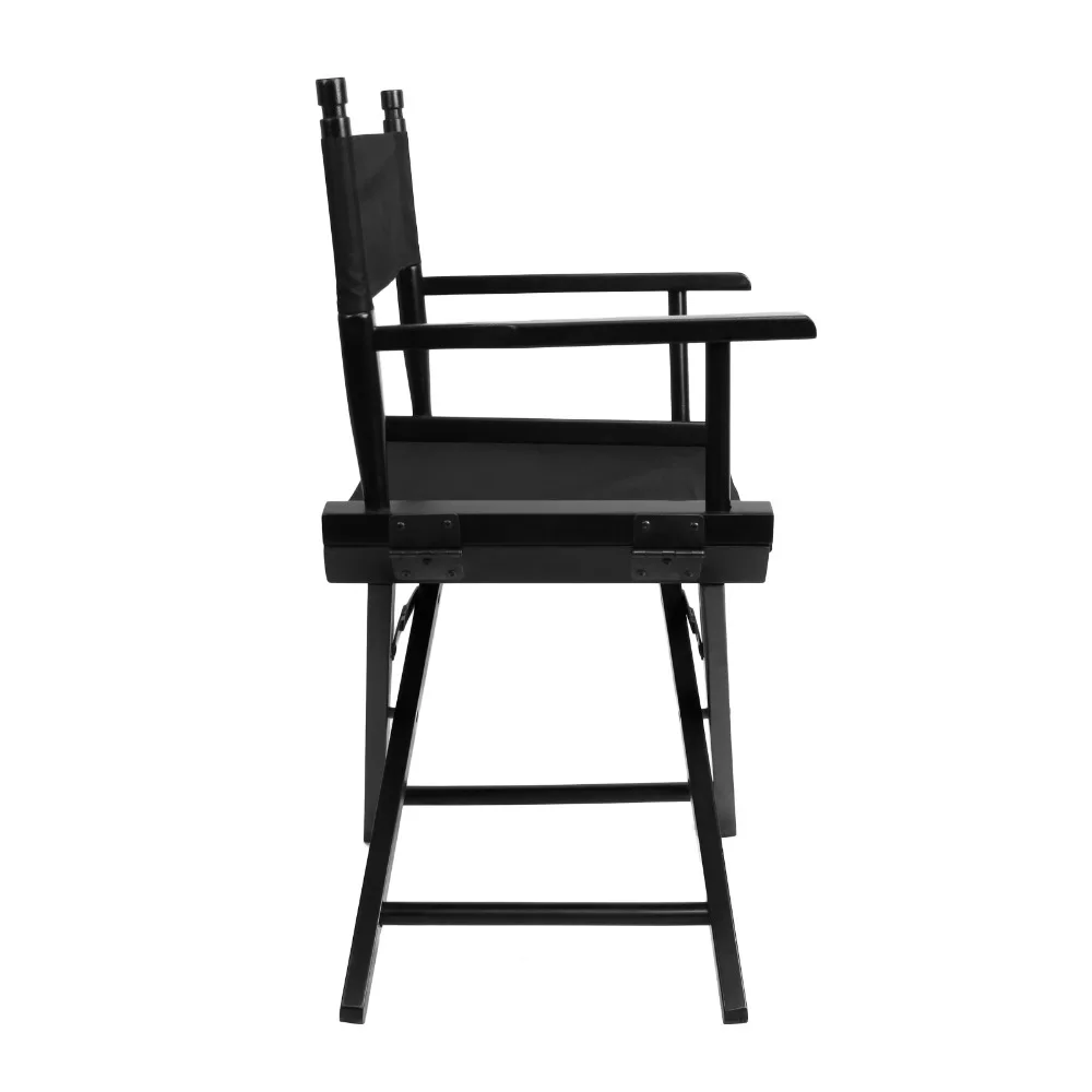 Folding Director Chair Portable Makeup Artist Director Chair Steel Outdoor Camping Fishing Black