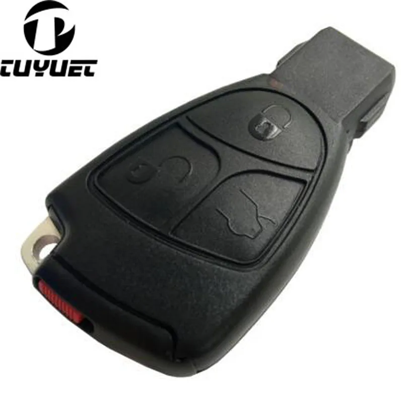 Replacement 3 Buttons Smart Key Case FOB Shell With Battery Holder Clip For Mercedes Benz with logo+Key Blade