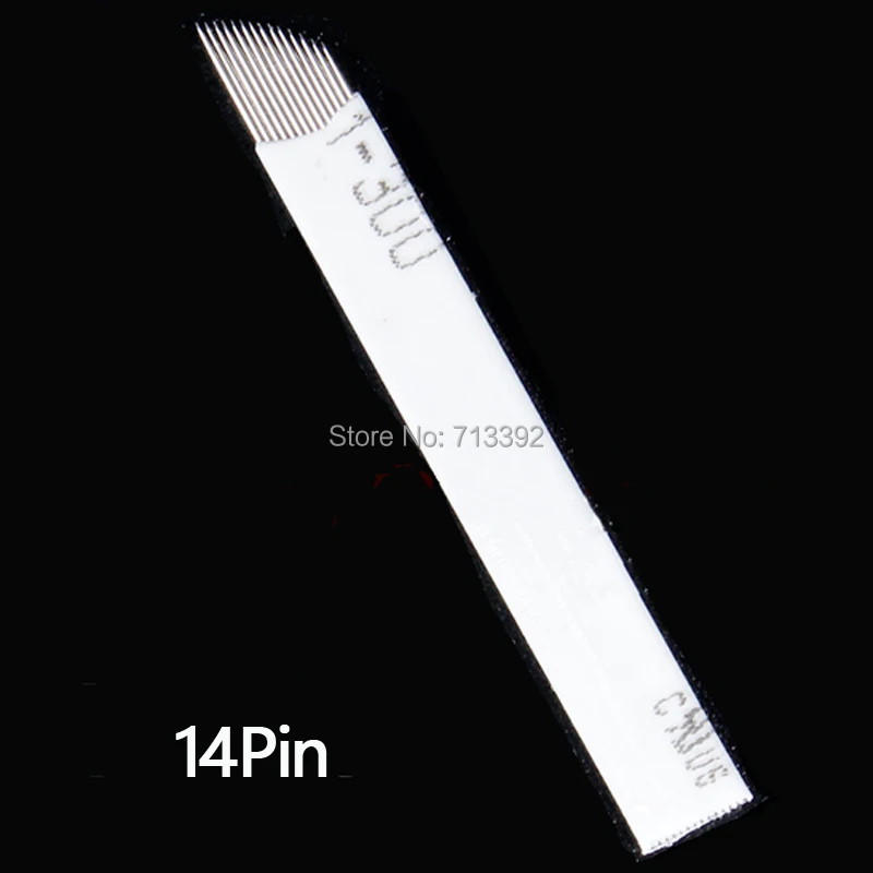 

50PCS 14 Pin Permanent Makeup Eyebrow Blade For 3D Embroidery Manual Tattoo Pen Machine Cosmetic Eyebrows