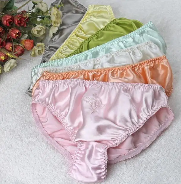 5 PACK 100% Pure Silk Women\'s Basic Briefs Panties Underwear Lingerie MS002