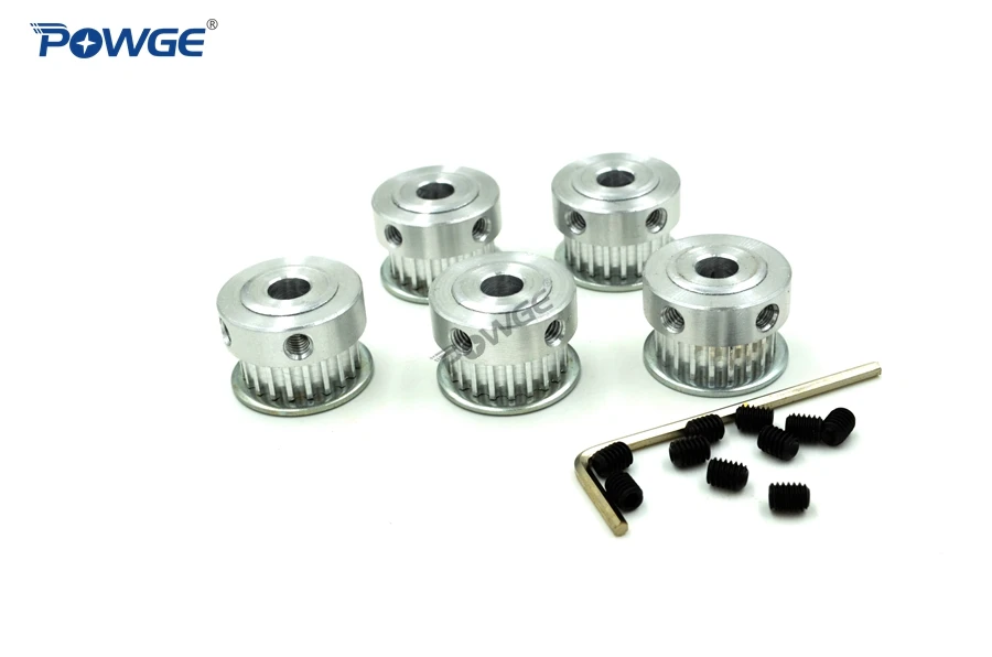 POWGE 5pcs 20 Teeth 3GT Timing Pulley Bore 5mm 6.35mm 8mm for width 6mm 3MGT GT3 Belt Small backlash pulley 20Teeth 20T