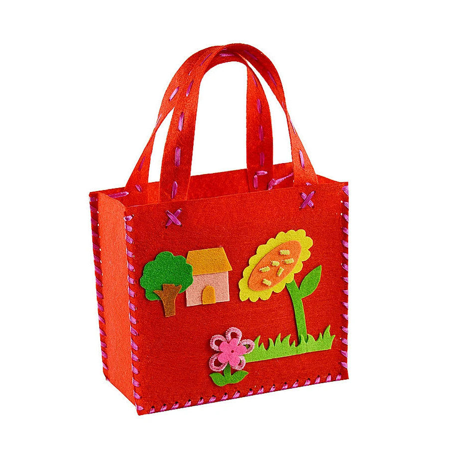 Primeira costura Non-Woven Felt Fabric Cloth Kit, Assorted Design, Padrão Bag, bolsa, arte & ofícios, brinquedo educativo para Kid, DIY