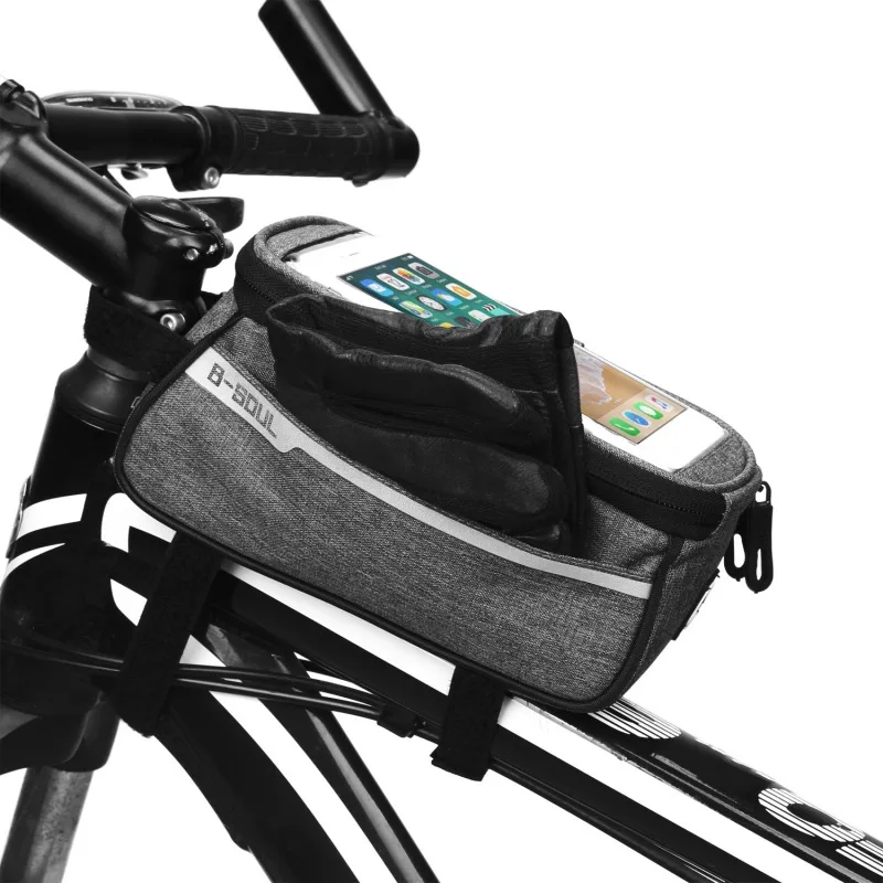 Touch Screen Bicycle cans Bags Cycling MTB Mountain Bike Frame Front Tube Storage Bag for 6.0 inch Mobile Phone