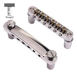 Tooyful Set Chrome Roller Bridge & Lock Tail Piece for Les Paul SG Electric Guitar Parts