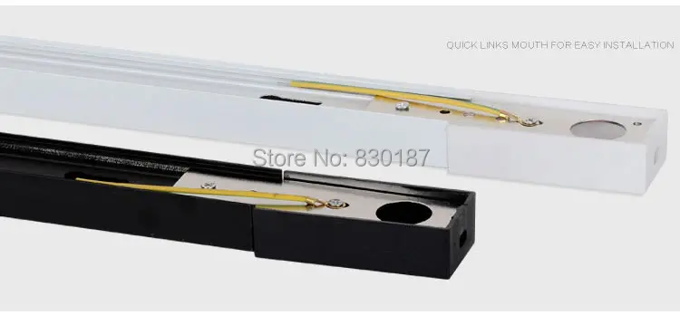 LED track rail 1 meter, High quality thick aluminum, Universal rails, lighting fixtures,Black, White, Silver