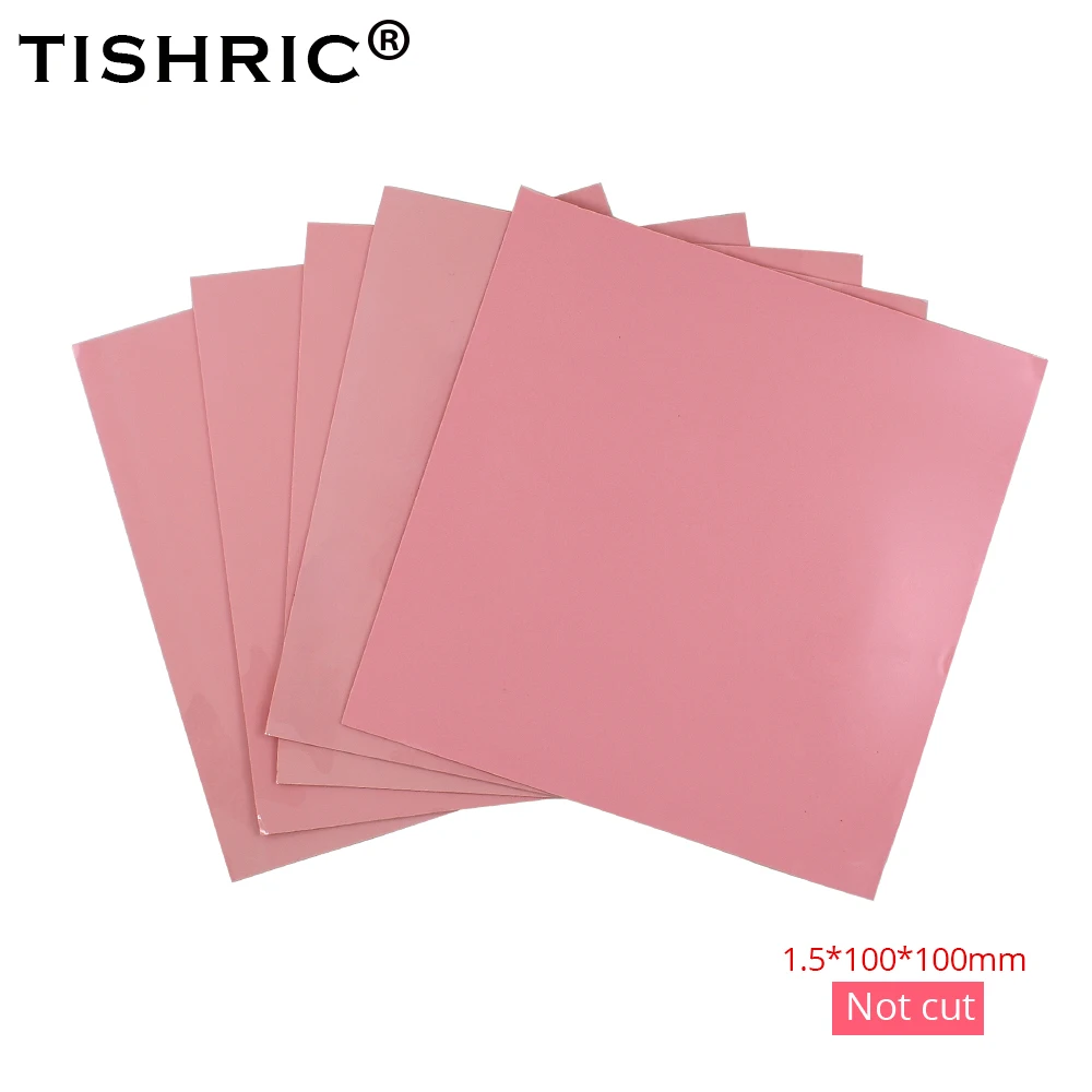 

TISHRIC GPU CPU Heatsink Cooling Thermally Conductive Pad Sheet Soft Silicone Pads 1.5mm For Laptop Graphic Card Chips Heat Sink