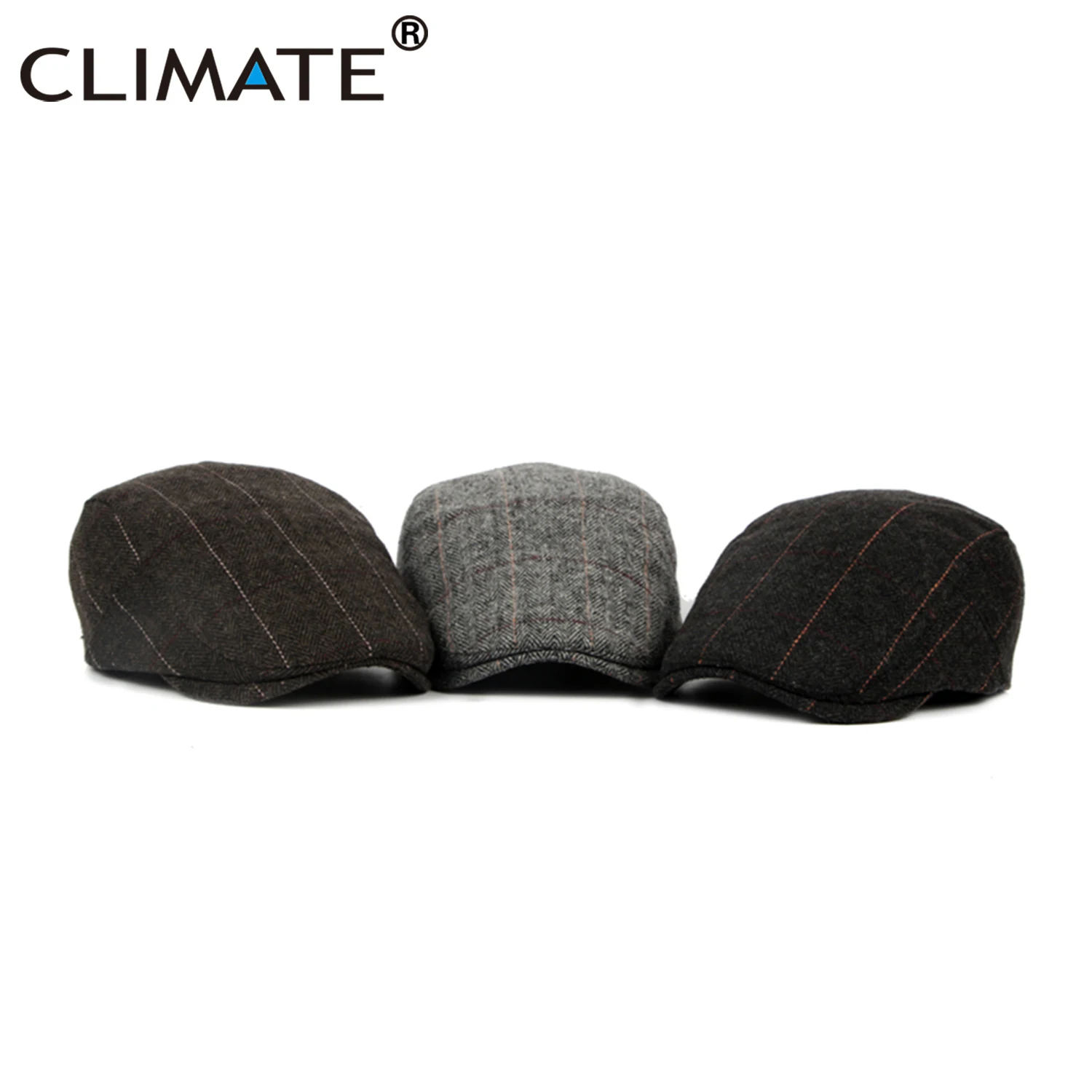 CLIMATE Men Plaid Berets Warm Flat Cap Men Vintage Winter Hat Berets for Men Casual British Gentleman Beret Flat Caps Beret Hat