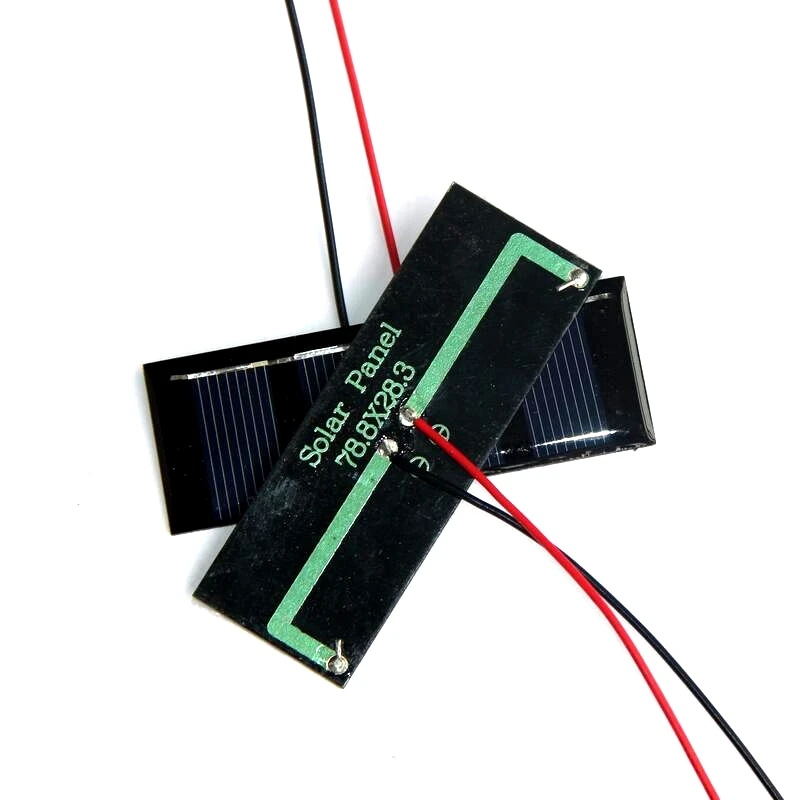 Mini panneau solaire 0.2W 2V, 78.8x28.3mm, 24 pièces/lot, cellule solaire xy + câble 15cm, kits éducatifs bricolage, livraison gratuite