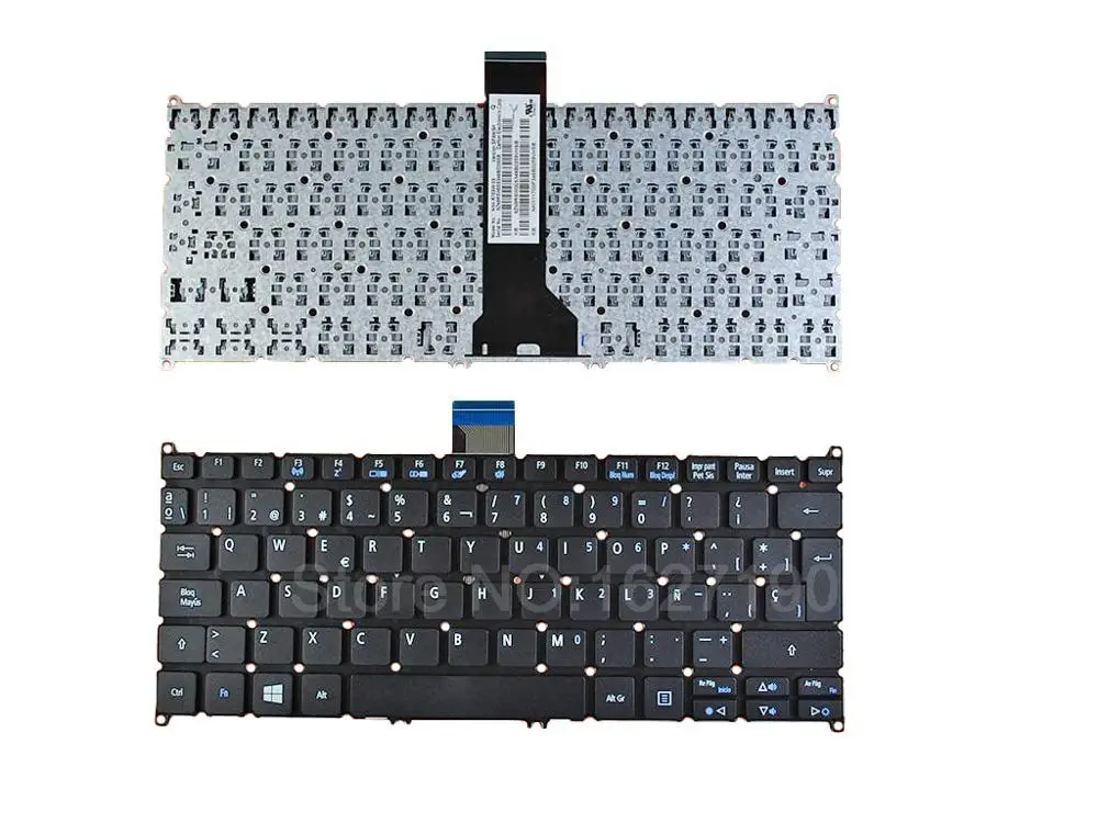 

SP/Spanish Laptop Keyboard for ACER V5-122P BLACK(Without FRAME,Without foil For Win8) PN: NSK-R70SW Notebook Computer Keyboards