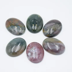 Natural Oval Loose Stone No Drill Hole Green Indian Agates Onyx CAB Cabochon Beads for Women Men Jewelry Making DIY Handcrafted