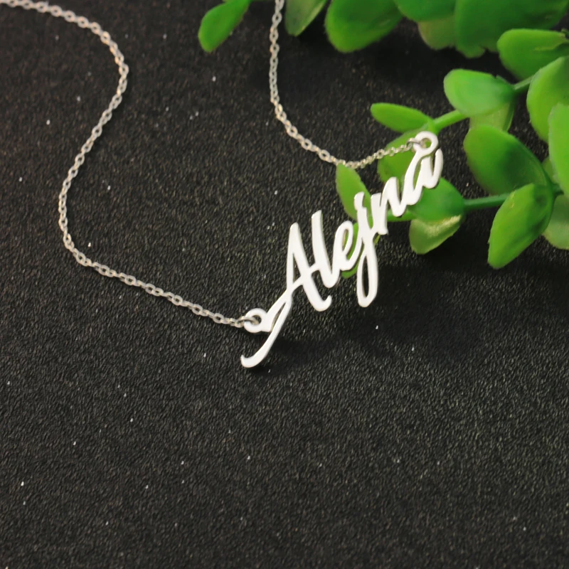 

Solid Silver Hand Nameplate Necklace S925 Casual Style Name Pendant Jewelry Rollo Chain Birthday Gift