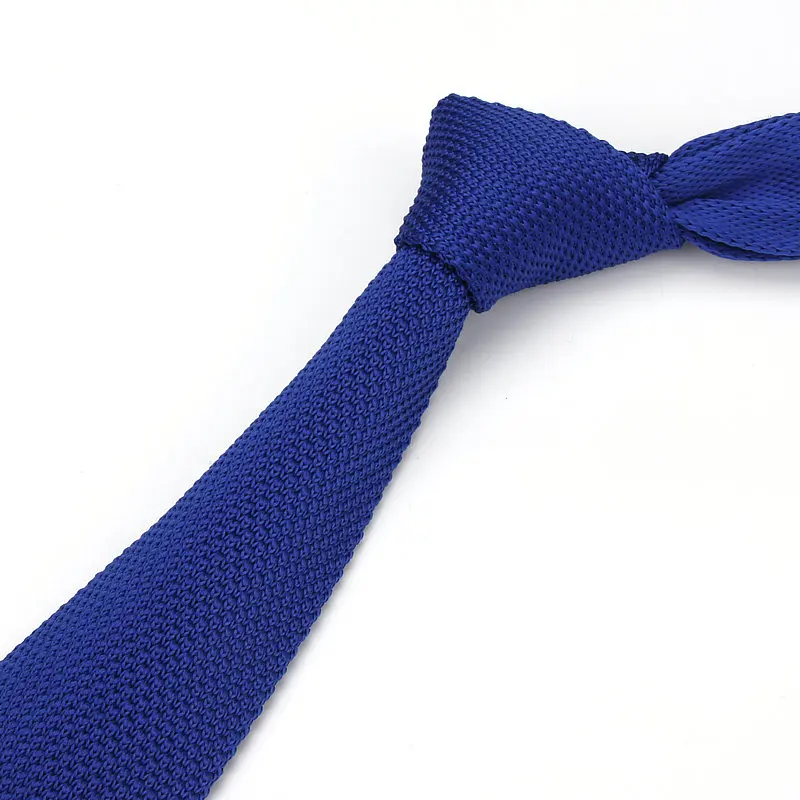 Fashion Burgundy Retro Neck Tie Wedding Knitted Ties for Men Skinny Ties Man Gravata Polyester Narrow Knitted Neckties Navy
