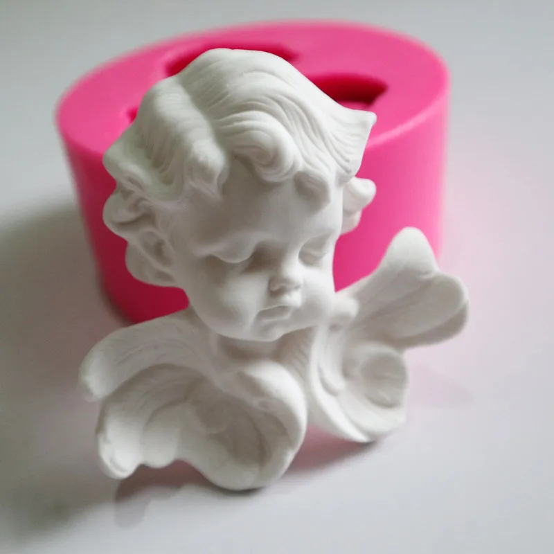 Aroma Gypsum Silicone Mold Angel Baby Wax Melt Molds Candle Making Plaster Mold Fondant Cake Handmade Milk Soap Concrete Molds