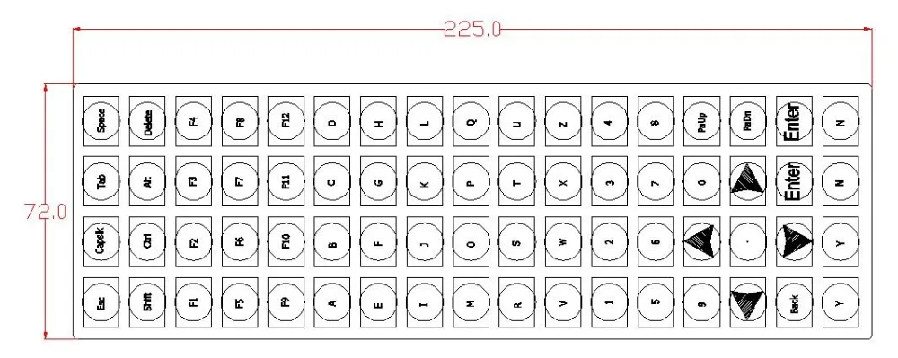 Metal Dome Keyboard, IP65 Waterproof, basing on PCB, PS/2 Keyboard Controller, Customized Keyboard