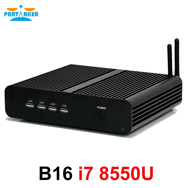 Imagem -06 - Partaker-mini pc sem Cooler i7 8565u i7 8559u Kaby Lake Core Threads Ddr4 M.2 Pcie Mini Computador Windows 10 Pro dp Hdmi Htpc Parcialmente Montado