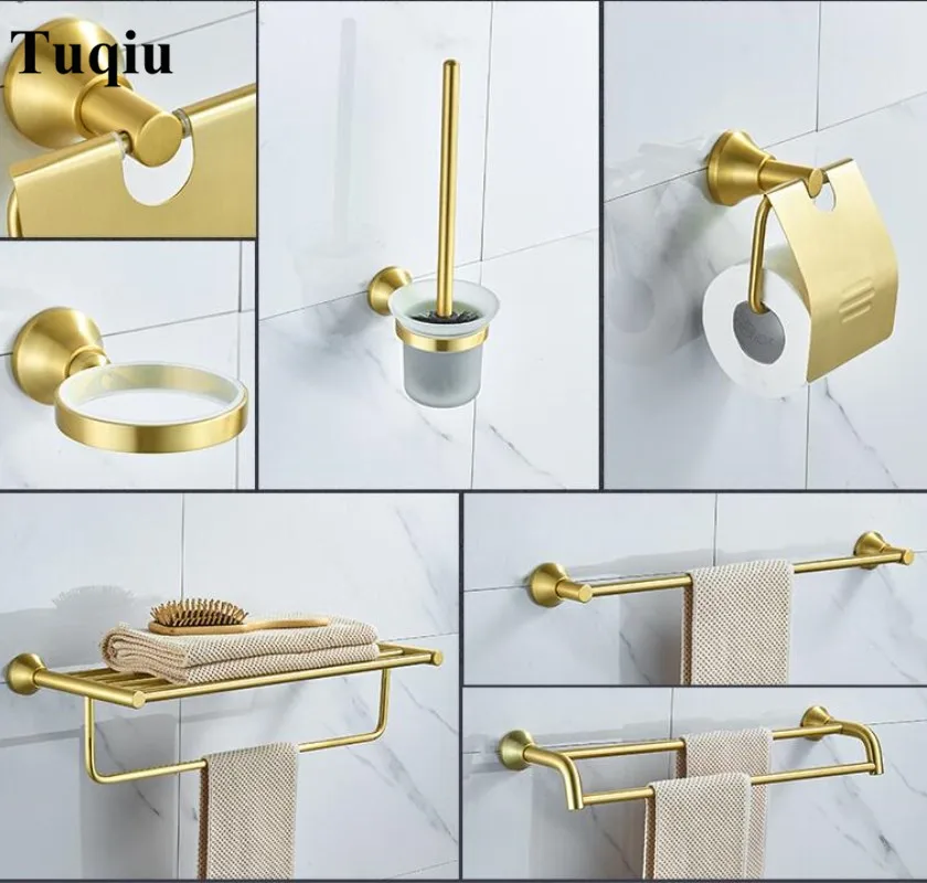 Brush Gold Bathroom Accessories Towel Rack Paper Holder,Towel Holder,Toilet Brush Bathroom Corner Shelf,bathroom Hardware set