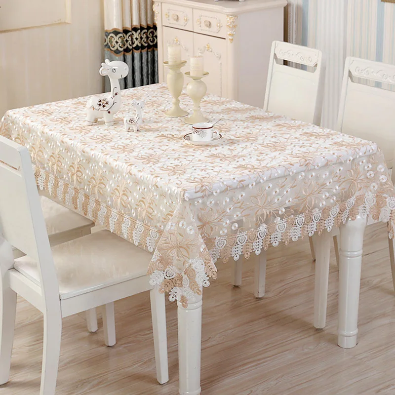 2018 European style lace fabric table cloths for wedding party decoration home textile floral printing table runners almofadas