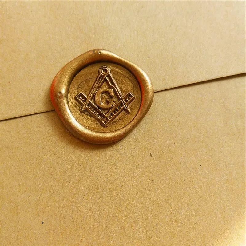 Free-Mason Free and Accepted Masons logo The Free Mason's Symbo Compasses and  trisquare Letter G wax seal stamp ,sealing wax