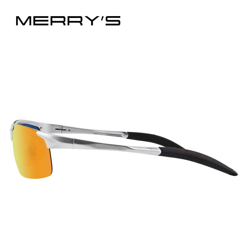 MERRYS Men Polarized Sunglasses Aviation Aluminum Magnesium Sun Glasses For Fishing Driving Rectangle Rimless Shades S8277