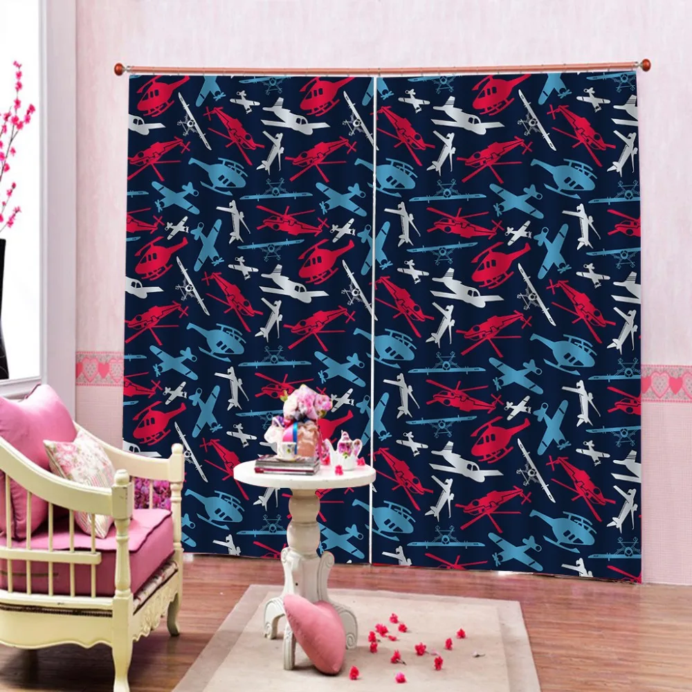 Luxury Blackout 3D Window Curtains For Living Room Bedroom Customized size cartoon curtain fly  Blackout curtain