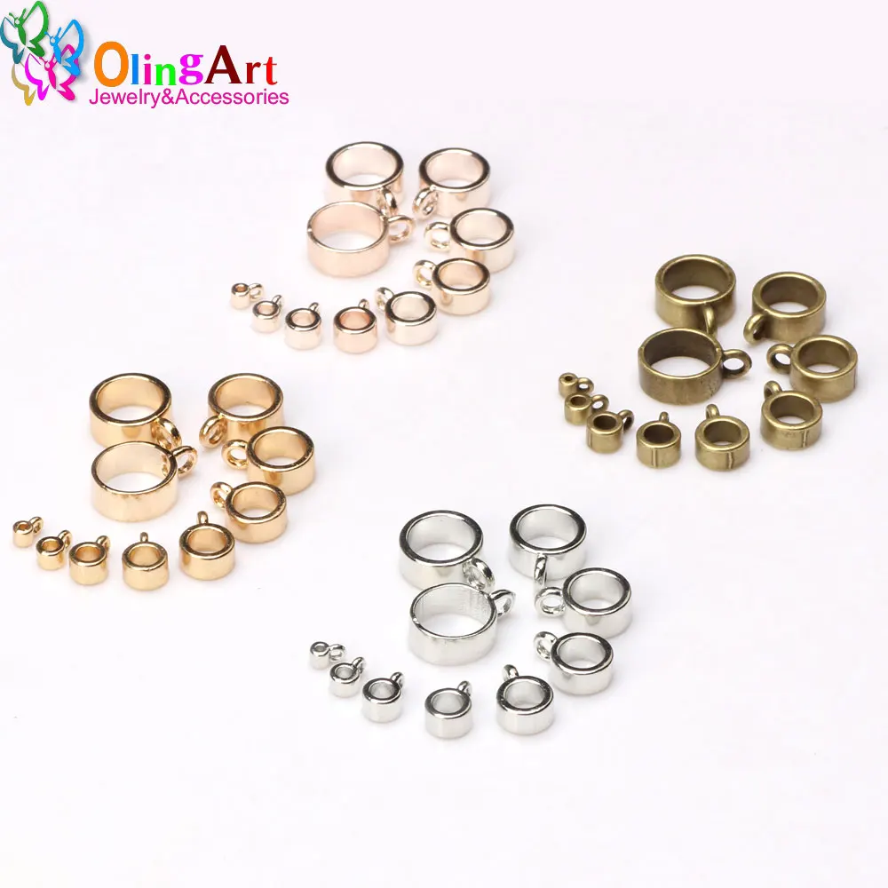 1-10MM KC Gold/Rose Gold/Bronze/Rhodium/Pendant Clip Clasp for Jewelry Making Connector DIY Leather Rope Cord Bracelet Finding