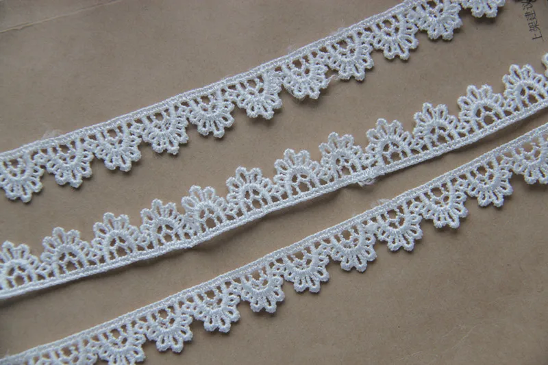 

14 yard 1.5cm 0.59" wide black/ivory bracelet necklace embroidered tapes lace trim ribbon ML25L101